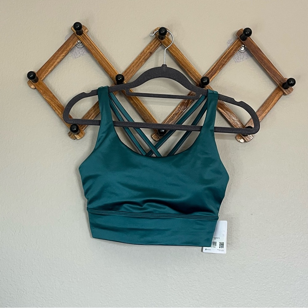 **SOLD** Lululemon Energy Longline Bra * Foil Storm Teal size 6